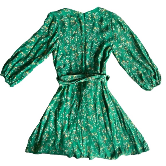 FAITHFULL The Brand Margot Cap Estel Ditsy Floral Dress Sz M 6 Kelly Green - Picture 4 of 11